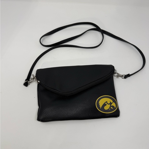 Black Crossbody Bag with Gold Iowa Hawkeyes Logo (A2A) - Picture 1 of 8